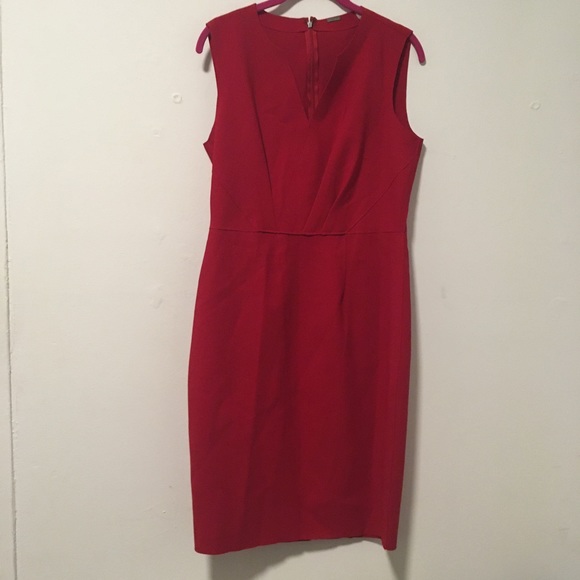 Elie Tahari Red Vernon Sheath Crossover Dress 10 - Picture 2 of 5